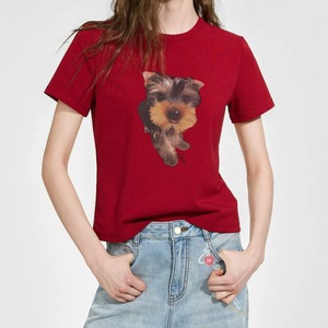 Red Short Sleeve T-<b>Shirt</b> <b>Photo</b> Print O-Neck Regular Fit Casual Men's Jersey Cotton <b>Shirt</b> - Product Image 1