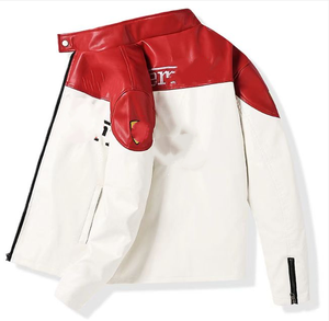 <span class=keywords><strong>Giacca</strong></span> da <span class=keywords><strong>Moto</strong></span> da <span class=keywords><strong>Uomo</strong></span> Autunno Inverno OEM <span class=keywords><strong>in</strong></span> <span class=keywords><strong>Pelle</strong></span> PU Ricamata Antivento con Colletto Alto - Product Image 3