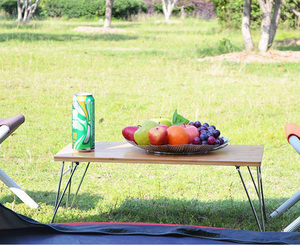 Wholesale Bamboo Camping Picnic <strong>Table</strong> Foldable Camping Gear Small Bamboo <strong>Low</strong> <strong>Table</strong> With Steel Leg - Product Image 3