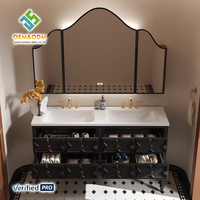 2025 OEM Juerte Hot-Selling Coiffeuse Ensemble Comprend Bureau Cabinet Panneau Miroir Évier Robinet pour Chambre/Salle De Bains Salle À Manger En Cuivre