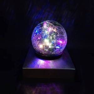Solar Led Glass Ball <b>Post</b> Cap <b>Light</b> Water Resistant Outdoor Garden Wall Mount 12V Dc With Battery Included - Product Image 2
