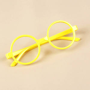 โปรโมชั่นกรอบแว่นตาทรงกลมสำหรับเด็กไม่จำกัดเพศแว่นตาเด็กหลากสีพลาสติกไม่มีเลนส์ UV400แอตทริบิวต์ออปติคอล - Product Image 4