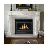 Modern Indoor Decorative Natural Stone Fireplace Surround Marble French Fireplace Mantel for sale