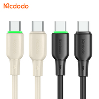 Mcdodo 477/476 1.2M 60W Câble USB-C 65W Led Silicone Sans Enroulement Super Charge 65W Pd Type-c à Type-c Câble Pour iPad iPhone 15