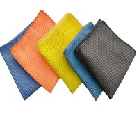 Serviette de nettoyage absorbante en microfibre pour voiture, motif gaufré quadrillé ananas, pour lavage transfrontalier, carrée, Hebei CW03, vente en gros