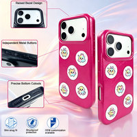 Étui arrière en cuir PU à pois brodés motif dessin animé pour iPhone 17 – Design intemporel, découpes inférieures précises, coque fine et ajustée