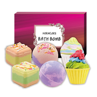 Fournisseur de soins du corps, kit de boules Fizzer avec logo personnalisé Ensemble de bombes pour bain moussant en forme de tasses et gâteaux faits à la main
