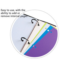 Cahier à spirales 5 étoiles rechargeable avec poches flexibles pour collège Cahier de notes à 3 anneaux de classeur de documents de 1 pouce