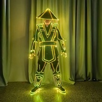 Светящийся костюм из оптоволокна и LED-лент, новый дизайн, полиэстер, сценический костюм с ЭЛ-проводом и шелкографией для мужчин, на Новый год