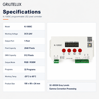 Controlador de Píxeles RGB RGBW Flexible K-1000C, Salida DC5-24V, 2048 Píxeles, 32 Programas de Tarjeta SD, Corrección de Gamma