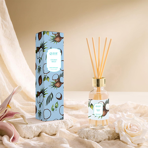 Diffuseur <span class=keywords><strong>de</strong></span> roseaux en coco écologique <span class=keywords><strong>de</strong></span> qualité supérieure, longue durée, bleu plage, pour salon et chambre, avec parfum frais fruité floral musqué - Product Image 3