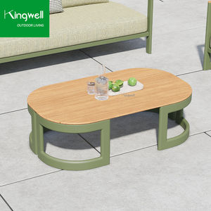 Ensemble <span class=keywords><strong>de</strong></span> canapés <span class=keywords><strong>de</strong></span> <span class=keywords><strong>jardin</strong></span> d'extérieur modernes <span class=keywords><strong>de</strong></span> luxe en aluminium en forme <span class=keywords><strong>de</strong></span> L pour <span class=keywords><strong>salon</strong></span> ou hôtel avec bois - Product Image 4