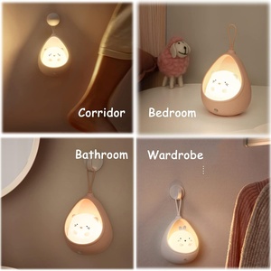 Cute Cat Motion <b>Sensor</b> <b>Night</b> <b>Light</b> Wall Lamp Rechargeable Battery-Powered Bedroom Decoration Perfect Gift for Kids Toddler - Product Image 6