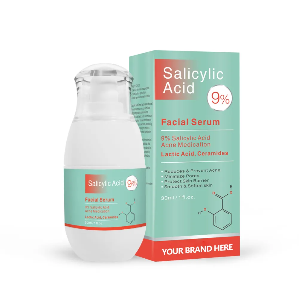 Nhà Sản Xuất Bán Sỉ Serum Tẩy Tế Bào Chết Dung Dịch Axit Salicylic 9% Tẩy Tế Bào Chết Chống Mụn Hoàn Hảo Cho Da Nhãn Hiệu Riêng