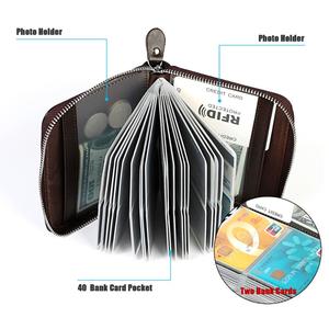 กระเป๋าสตางค์แบบมีคลิปหนีบบัตรสำหรับผู้ชายกระเป๋าหนังวัวแท้ RFID กระเป๋าใส่<span class=keywords><strong>พาส</strong></span>ปอร์ตเท่ๆแฟชั่น - Product Image 3