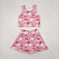 RTS Boutique Enfants Vêtements Balles Imprimer Jupes Shorts Filles Été Yoga Vêtements Soeurs Porter