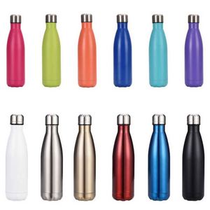 Bouteille d'eau isotherme double paroi personnalisable en acier inoxydable à col étroit avec couvercle de taille L, type gobelet à cola - Product Image 3