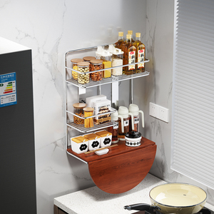 Moderno Estante <span class=keywords><strong>de</strong></span> Especias <span class=keywords><strong>de</strong></span> <span class=keywords><strong>Acero</strong></span> <span class=keywords><strong>Inoxidable</strong></span> <span class=keywords><strong>de</strong></span> 3 Niveles, Organizador <span class=keywords><strong>de</strong></span> Almacenamiento para Montar en la Pared <span class=keywords><strong>de</strong></span> la Cocina, Sobre el Fregadero, con Ganchos y Portacuchillos - Product Image 5