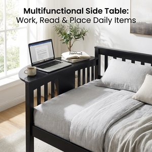 Cuna de Pino de Tamaño Completo al por Mayor con Estructura de Mesa para Dormitorio, Sala de Estar, Diseño Minimalista, Marca Bambooleader - Product Image 3