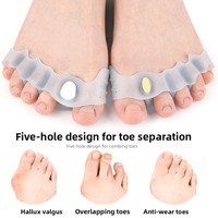 Correcteur d'orteil en gel orthopédique SEBS à cinq trous pour hallux valgus, séparateur d'orteils, manchon d'espacement souple pour adultes et enfants