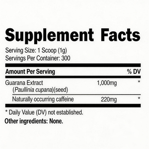 Poudre d'extrait de <span class=keywords><strong>Guarana</strong></span> 220 mg de caféine naturelle et 1000 mg de <span class=keywords><strong>Guarana</strong></span> pur par portion pour une énergie propre, une <span class=keywords><strong>concentration</strong></span> maximale et des performances optimales - Product Image 5