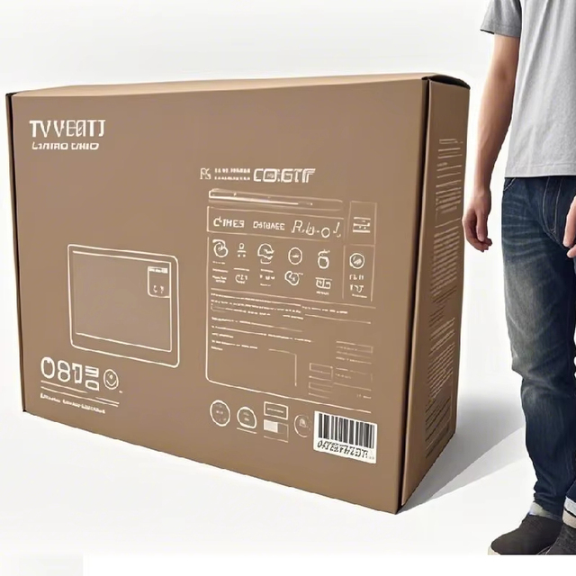 Recyclable Large Size Led Tv Corrugated Carton Electronic Packaging Box Hard Rigid Cardboard Paper Smart Tv Cardboard Box