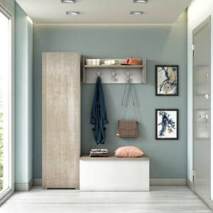 Zapatero de dos pisos con cuatro puertas, armario de madera, estante de exhibición de zapatos para el hogar con estantes de soporte - Product Image 3