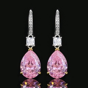 2026 New High Quality Jewelry Eco-friendly Copper Pear Cut 10*14mm Yellow Zircon Drop <b>Earrings</b> for Refined Daily Wear - Product Image 4