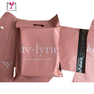 Sac à courrier personnalisé MUYANG avec poignée, sac de shopping rose avec logo personnalisé - Product Image 2