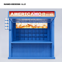 Kiosque de vente de boissons Namo Green personnalisé, design avec éclairage LED, armoires de présentation de thé au lait écologiques et étanches, installation