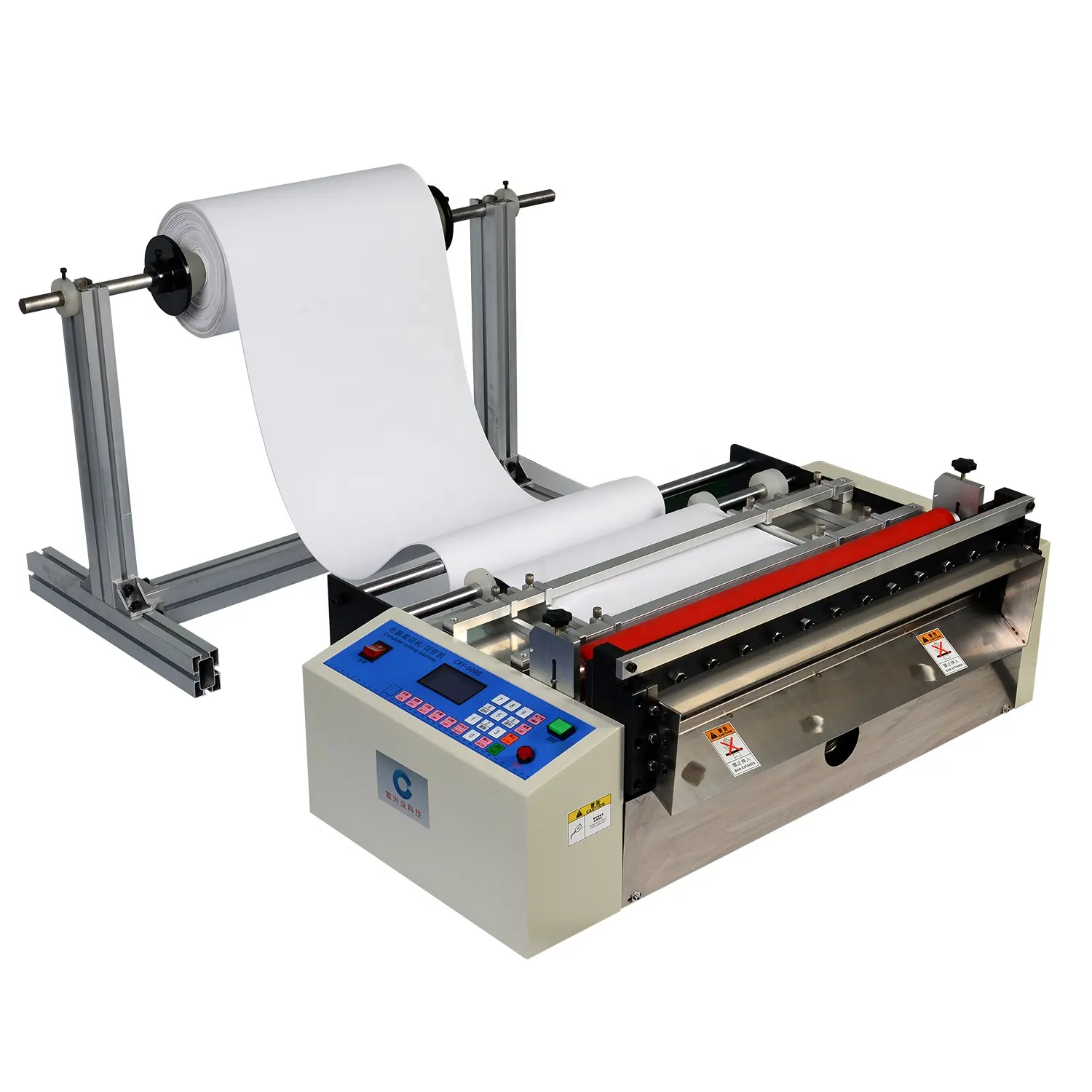 automatic thermal Paper PET PVC BOPP tape faux leather Plastic Film Non Woven Fabric eva slitting Roll to Sheet Cutting Machine