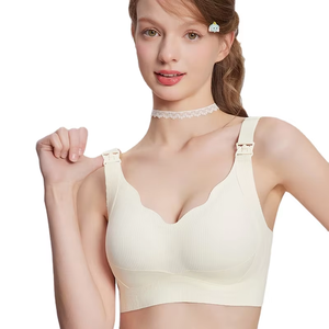 8880 sujetadores de maternidad de alta calidad con bordes festoneados soporte de gelatina de talla grande <span class=keywords><strong>ropa</strong></span> <span class=keywords><strong>interior</strong></span> de enfermería inalámbrica embarazo Fitness Yoga - Product Image 1