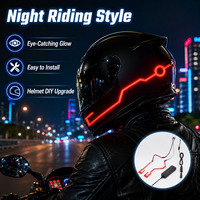 Bande lumineuse LED pour casque de moto CH-001 avec logo clignotant pour le gaming, personnalisable, en matériau PET, versions batterie et recharge.