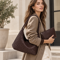 Sacs à bandoulière personnalisés pour femmes, petits sacs à main en cuir PU tressé, sacs hobo tressés, sacs sous le bras, vente en gros