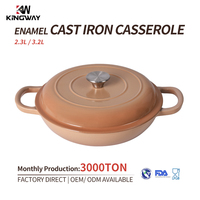 Casseroles coréennes en fonte émaillée rouge pour la cuisine, casseroles à soupe avec poignée et couvercle