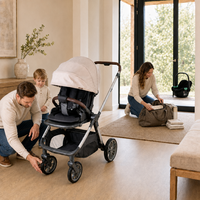 Poussette 2 en 1 Ningbo Youbei pratique, pliable, légère, noire et personnalisable pour trotteur bébé