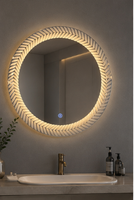 Miroir LED intelligent lumineux sur mesure, anti-buée, à intensité variable tactile, avec haut-parleur Bluetooth, IP44, CE, RoHS, OEM, 3000K-6000K, directement de l'usine