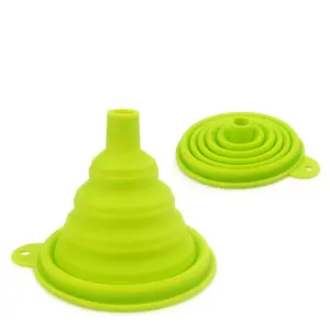 Entonnoir pliable portable en silicone de grande taille, 5 pièces