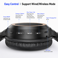 Headphone Nirkabel Lipat Premium Deep Bass Over-Ear 5.3 Stereo dengan Bantalan Telinga Nyaman untuk Musik, Olahraga, dan Game PC