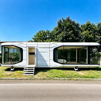 Villa Capsule Spatiale Préfabriquée Isolée et Résistante aux Intempéries, Idéale pour Base de Camping de Surf en Zone Côtière, Résistante aux Pulvérisations Salines