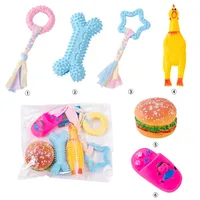 Jouets à mâcher pour chien en tissu TPR tressé, ensemble durable de cordes à nœuds et de balles pour la dentition, pack varié de 3 ou 6 pièces, jouets interactifs pour animaux de compagnie