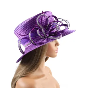 Premium kilise şapkalar saç aksesuarları bayanlar kadınlar için mükemmel düğün şapka kamuflaj seyahat fascinhats şapkalar