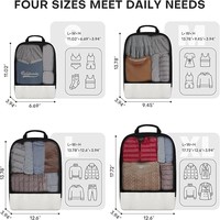 Ensemble de 4 cubes de rangement pour valises, organiseurs de sacs de voyage pour bagages à main, cubes de rangement de voyage personnalisés avec logo pour hommes et femmes