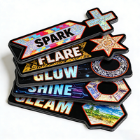 Autocollant hexagonal personnalisé TEDDY avec logo imprimé en CMYK, vinyle PVC imperméable, autocollant holographique