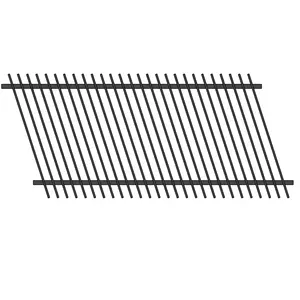 Rack-able 3D intimité enduit de poudre 2 rails aluminium lame métallique panneau de clôture de jardin 1200mm x 2400mm