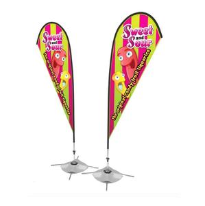 促销广告定制印刷羽毛泪滴旗热升华沙滩旗现在开放使用旗帜理发店羽毛旗带杆 - Product Image 3