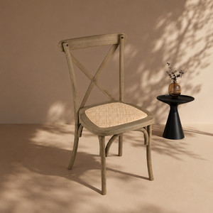 Modern Minimalist Resin Crossback Chair with Woven Seat for Hotel Outdoor Dining Industrial Furniture Durable Design - Product Image 1