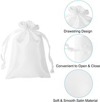 Sacs cadeaux en satin à cordon, colorés et doux, pour bijoux, fêtes, mariages, vente en gros