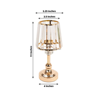 Porte-bougies suspendus en cristal de style moderne doré de 11 pouces, abat-jour pour bougies votives, pour décorations de table de mariage