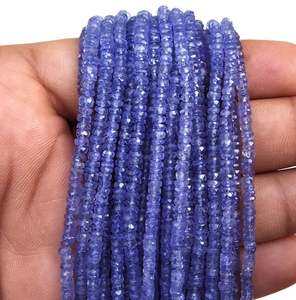 High Quality 3mm Natural <b>Blue</b> Tanzanite Gemstone Faceted Rondelle with Star Effect for Jewelry Making Necklace - Product Image 4